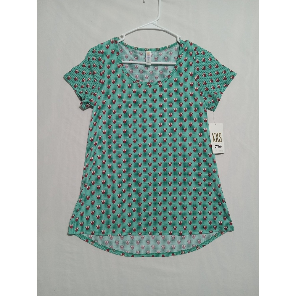 LulaRoe Disney Classic T-Shirt Womens XXS Minnie Mouse Short Sleeve Vacation
